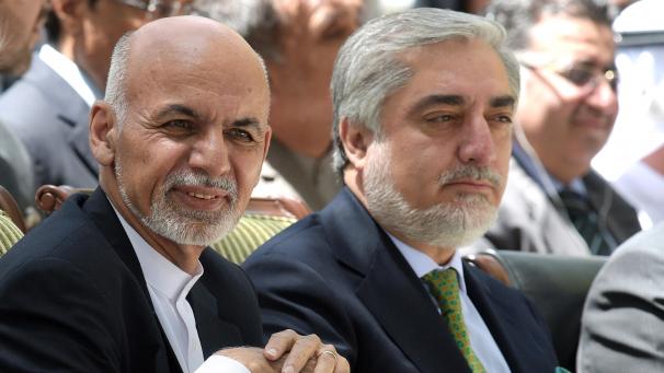 <p>Ashraf Ghani (l.) und Abdullah Abdullah</p>