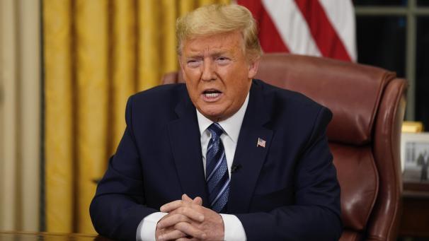 <p>Donald Trump, Präsident der USA, hält eine Ansprache an die Nation.</p>