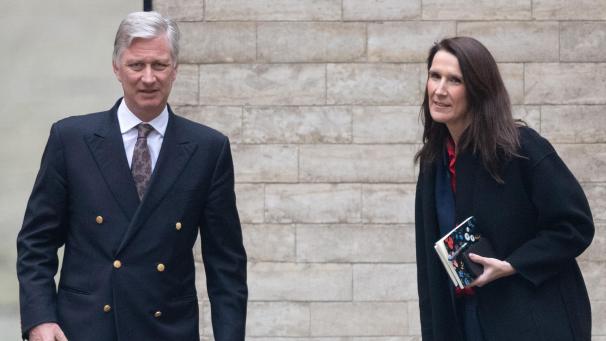 <p>König Philippe (l.) und Premierministerin Sophie Wilmès.</p>