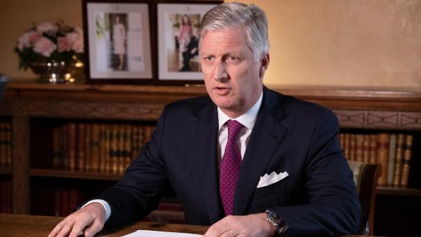 <p>König Philippe während seiner TV-Ansprache</p>