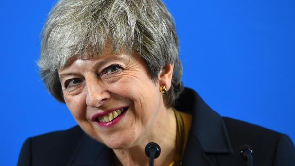 <p>Theresa May, damals Premierministertin von Großbritannien, spricht im CodeBase Technology Park.</p>