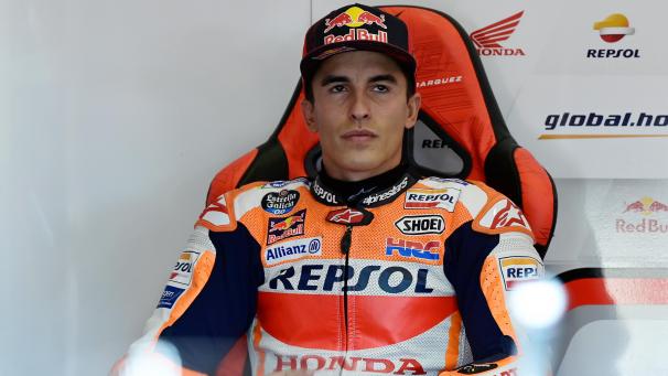 <p>Marc Marquez vor dem freien Training für den Großen Preis von Andalusien in Jerez de la Frontera.</p>
