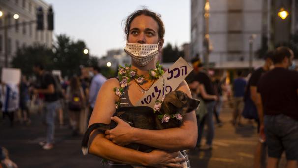 <p>Eine Demonstratin am Samstag in Jerusalem</p>
