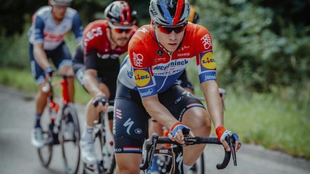 <p>Fabio Jakobsen vor seinem Sturz bei der Polen-Rundfahrt</p>