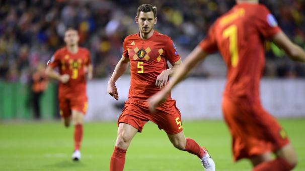 <p>Jan Vertonghen im Dress der Roten Teufel in Aktion</p>