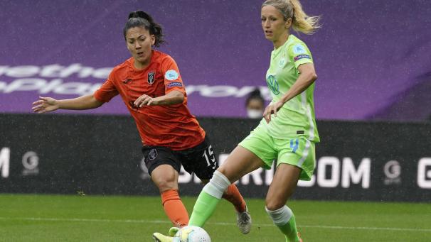 <p>Kathy Hendrich beim Spiel gegen Glasgow.</p>