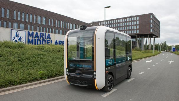 <p>Wurde am Mittwoch der Presse vorgestellt: der Elektrobus „Olli“.</p>