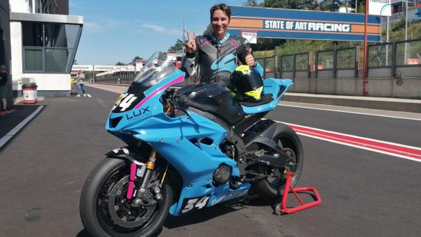 <p>Sonja Dupont beim Rennen in Zolder.</p>