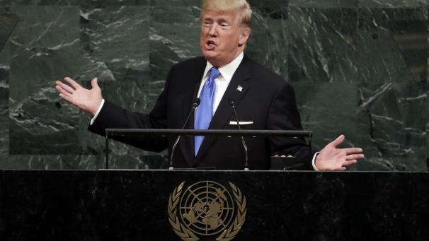 <p>September 2017, USA, New York: US-Präsident Donald Trump spricht bei der UN-Generaldebatte der Vereinten Nationen.</p>