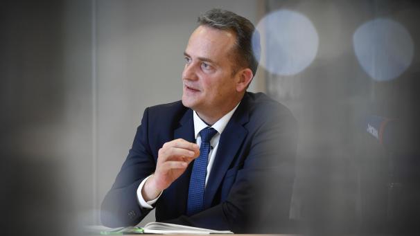 <p>Ministerpräsident Oliver Paasch während einer Pressekonferenz im Anschluss an die Sitzung des NSR.</p>