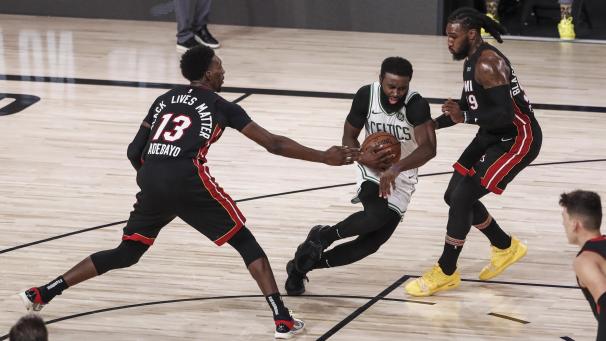 <p>Bam Adebayo (#13) war der überragende Spieler.</p>