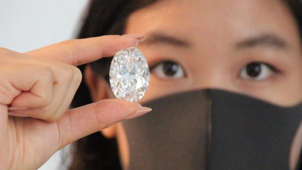 <p>Der Diamant ist erst der achte seiner Art, der weltweit versteigert wurde</p>
