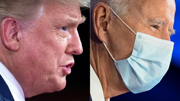 <p>Statt auf gemeinsamer Bühne traten Donald Trump und Joe Biden bei konkurrierenden Veranstaltungen auf.</p>