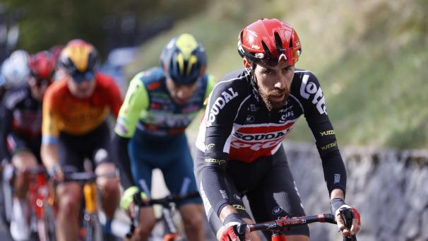 <p>Thomas De Gendt während der 15. Giro-Etappe am Sonntag.</p>
