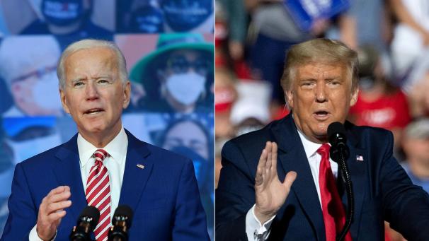 <p>Wollen das Rennen für sich entscheiden: Joe Biden (links) und Donald Trump (rechts).</p>