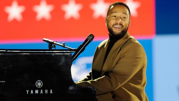 <p>Biden-Anhänger John Legend drückt seine Freude mit dem Ray-Charles-Klassiker „Georgia On My Mind“ aus.</p>