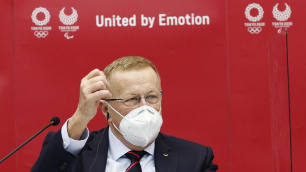 <p>John Coates, Vorsitzender des Koordinationskommission für die Olympischen Spiele Tokio 2020, spricht auf einer Pressekonferenz.</p>
