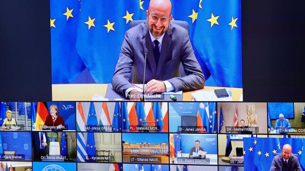 <p>Charles Michel moderierte am Donnerstagabend den EU-Videogipfel.</p>