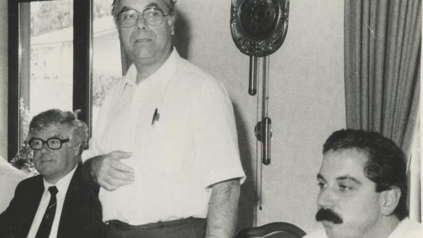 <p>Verbindungsmann: Willy Kuijpers (Mitte) bei einem Besuch in Ostbelgien mit den PDB-Politikern Norbert Scholzen (links) und Alfred Keutgen (rechts)</p>