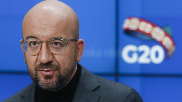 <p>Charles Michel, Präsident des Europäischen Rats, spricht bei einer Pressekonferenz vor dem G20-Gipfel der führenden Wirtschaftsnationen.</p>