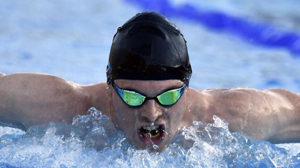 <p>Neuer belgischer Rekordhalter im 100m Schmetterling: Louis Croenen</p>