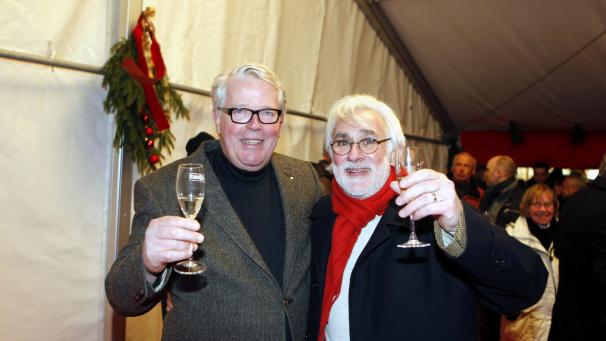<p>Gerichtsvollzieher Thierry Collard (l.) und Kiwanis-Präsident Marco Ossena freuten sich über den Weltrekord.</p>