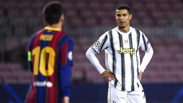 <p>Messi (links) und Ronaldo am Dienstagabend beim Duell zwischen Barcelona und Juventus Turin</p>
