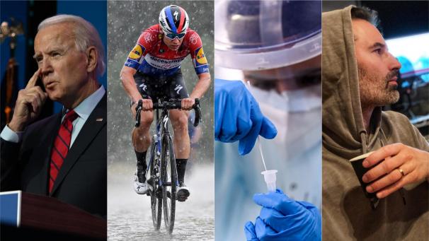 <p>Wurden hierzulande oft gegoogelt: der designierte US-Präsident Joe Biden, Radrennfahrer Fabio Jakobsen, das Coronavirus und Musiker Sean Dhondt (v.l.n.r.).</p>