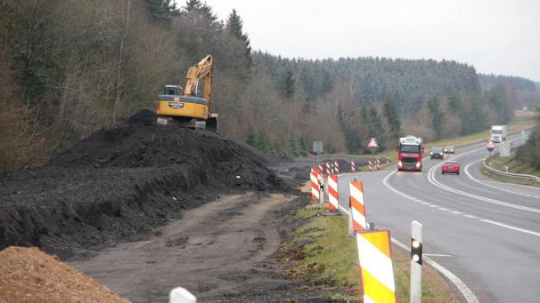 <p>Erdarbeiten an der A60 bei Prüm</p>