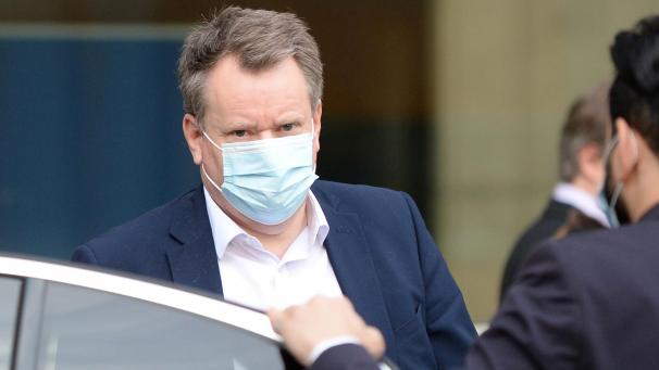 <p>Der britische Chefunterhändler David Frost beim Verlassen des Berlaymont-Gebäudes in Brüssel.</p>