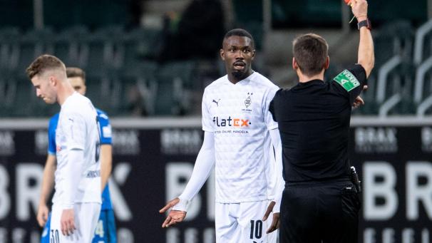 <p>Marcus Thuram sah am Samstag die Rote Karte.</p>