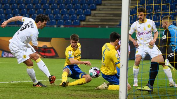 <p>Mats Hummels (l.) beim 1:0.</p>