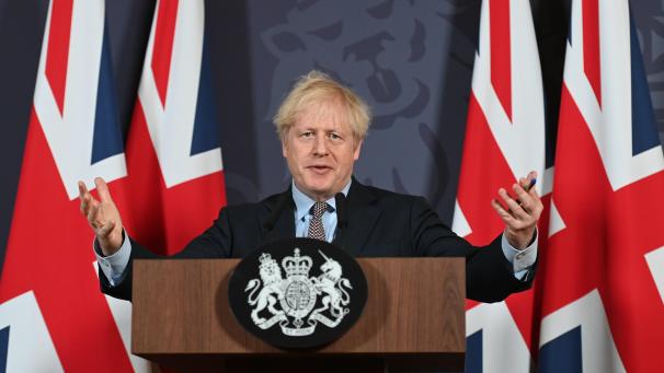 <p>Boris Johnson, Premierminister von Großbritannien, spricht nach dem Durchbruch in den Brexit-Verhandlungen bei einer Pressekonferenz in der Downing Street.</p>