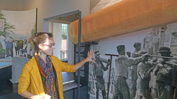 <p>Im Kelmiser Museum Vieille Montagne hofft Museumsleiterin Céline Ruess nächstes Jahr wieder voll durchstarten zu können. Viele Partnerschaften wurden bereits geknüpft.</p>