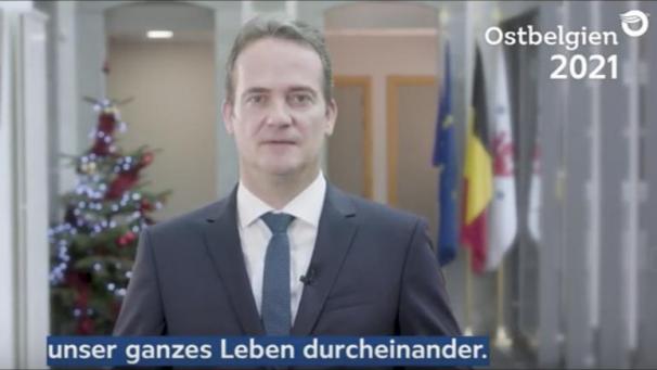 <p>Ministerpräsident Oliver Paasch bei seiner Neujahrsansprache</p>