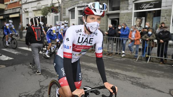 <p>Tadej Pogacar beim Start der Wallonie-Rundfahrt im vergangenen September</p>