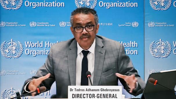 <p>Tedros Adhanom Ghebreyesus, Generaldirektor der Weltgesundheitsorganisation (WHO), spricht bei einer Online-Pressekonferenz.</p>