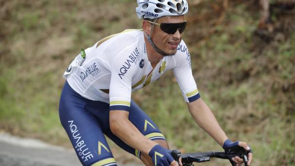 <p>Stefan Denifl im Trikot von Aqua Blue Sports.</p>