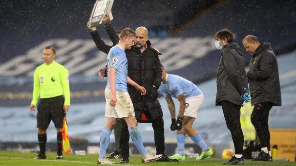 <p>Kevin De Bruyne musste am Mittwoch verletzt vom Platz.</p>