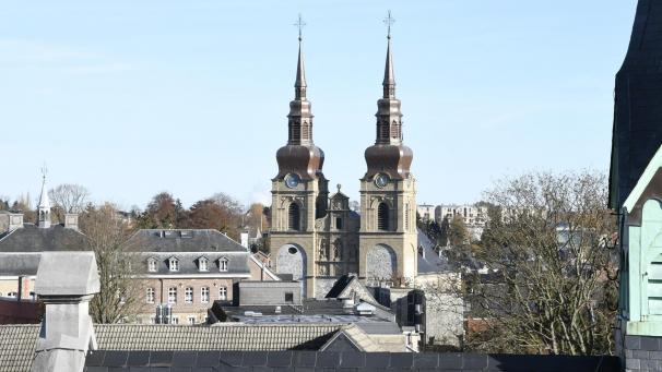 <p>Blick auf die St.Nikolaus Pfarrkirche in der Eupener Oberstadt</p>