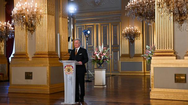<p>Beim diesjährigen Neujahrsempfang für die hohen Amtsträger des Landes musste König Philippe seine Ansprache im leeren Thronsaal halten.</p>