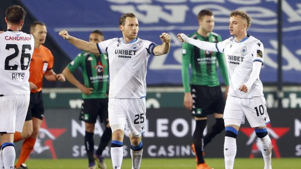 <p>Traf zum 2:1 für den Club Brügge: Noa Lang (rechts).</p>