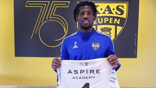 <p>Rocky Bushiri trägt bei der AS Eupen die Nummer vier.</p>