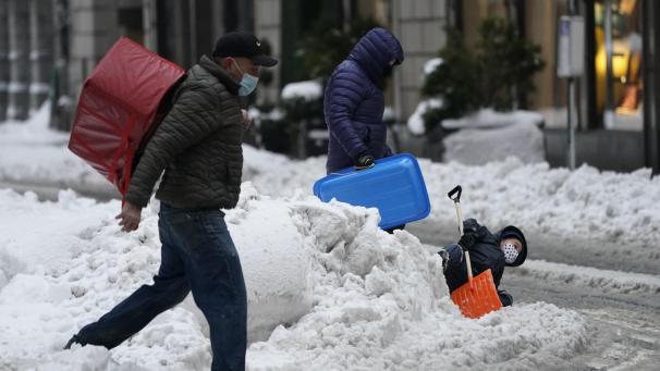 <p>In New York herrscht das weiße Chaos.</p>