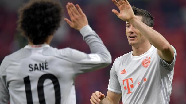 <p>Robert Lewandowski (rechts) tat sich als doppelter Torschützer für Bayern München hervor.</p>