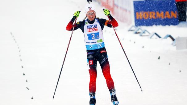 <p>Marte Olsbu Roeiseland machte den norwegischen Sieg perfekt.</p>