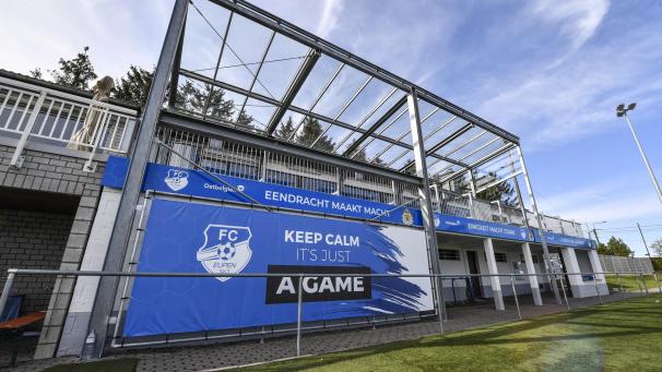 <p>Ein Blick auf das Vereinsheim des FC Eupen, das an der Eupener Judenstraße steht.</p>
