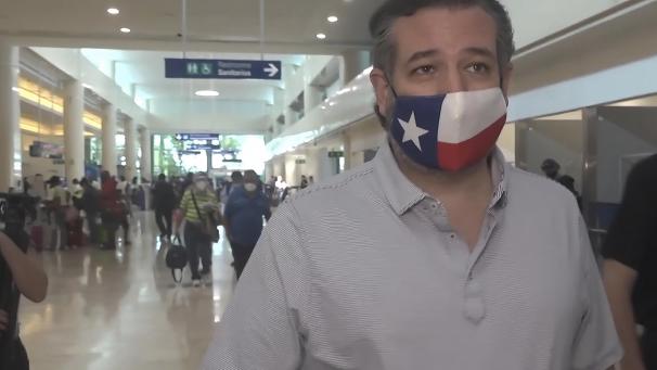<p>Ted Cruz (hier am Cancun International Airport) handelte sich mitten in der Winterwetter-Krise scharfe Kritik ein.</p>