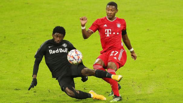 <p>Sekou Koita, links gegen Bayerns Alaba.</p>