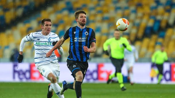 <p>Brandon Mechele (rechts) erzielte den wichtigen Ausgleich gegen Kiew.</p>